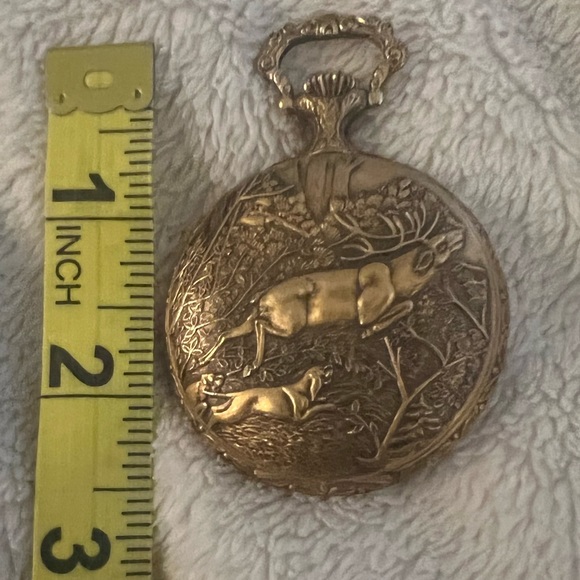 Antique legant Swiss gold tone pocket watch self winding - Picture 4 of 8